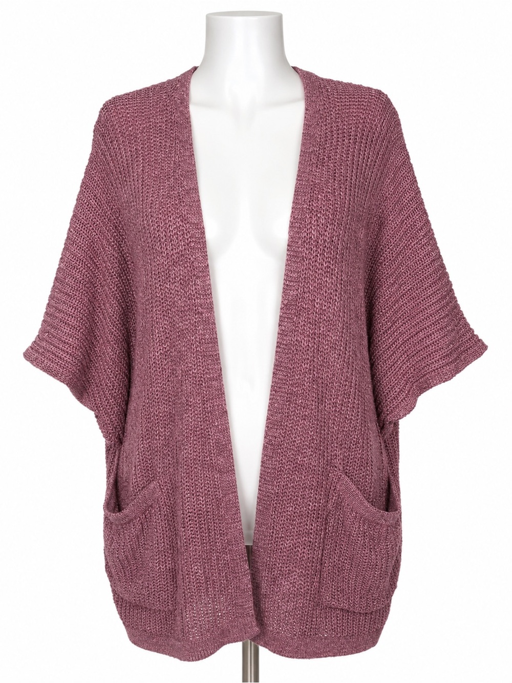 The Nines Size Small Dusty Rose Open Front Knit Cardigan Kimono Pockets